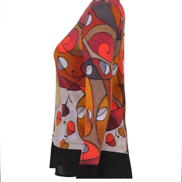 Dolcezza Simply Art | Heart Leaves Abstract Tunic Top * NWT - Picture 3 of 12